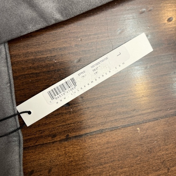 Susana Monaco Crop Top Size L Silver Gray Faux Suede Chic Summer Designer USA - Picture 10 of 12